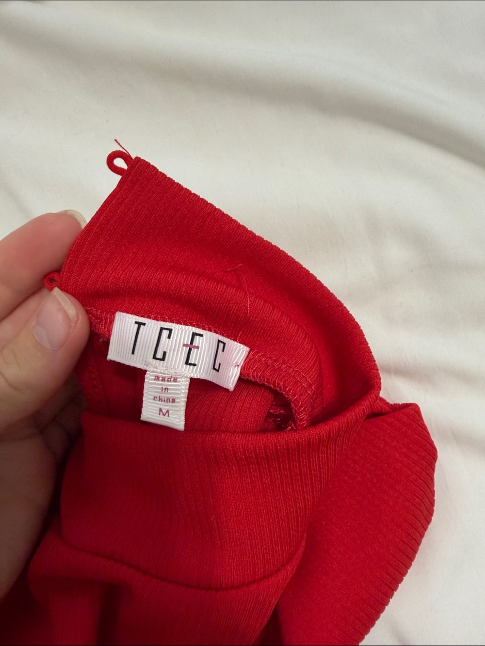 TCEC Red Puff-Sleeve One-Piece Bodysuit - Picture 2 of 3